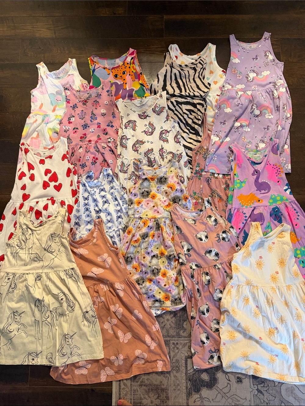 H&M Girls' Mixed Print Summer Dresses -like new 16 different dresses size 6x - 7